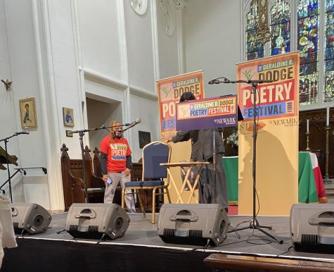 Photo of presenter at Dodge poetry festival